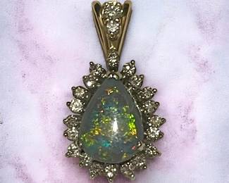 Opal Diamond Pendant (14k)