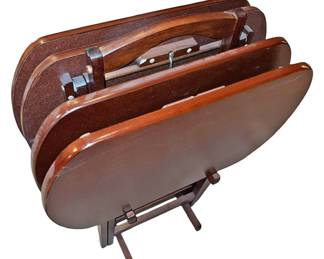Wood TV Tray Set