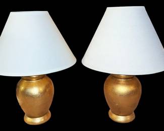 Pair Of Gold Colored Lamps