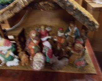 Nativity and creche / lamb has damage