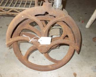 Antique well pulley
