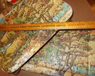 Vintage tv trays and yard stick