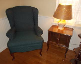 Blue wing chair