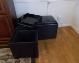 Coffee table and ottoman with storage/ previous photo has shown a 3 piece set