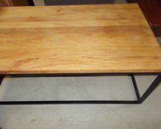 Metal and wood coffee table