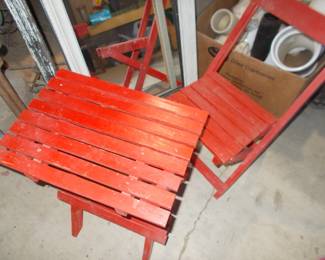 toy wooden table and chair
