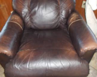 Well loved leather recliner