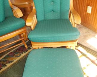 Matching glider rocker and ottoman