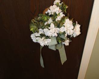 Floral wreath on door knob