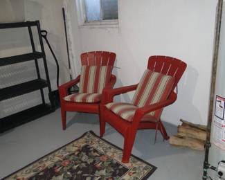 Nice pair of Adirondack chairs with cushions 