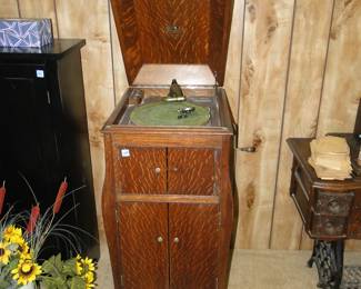 Victrola cabinet, and player.  Just look at those sexy curvy lines