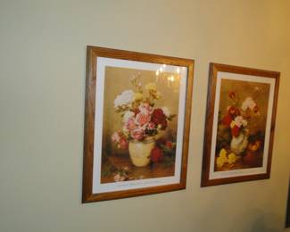Two floral framed pieces