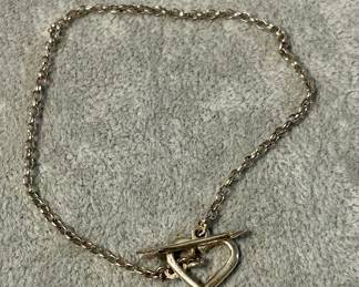 sterling heart and arrow clasp bracelet or ankle bracelet
