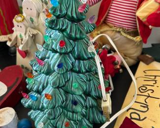 ceramic Christmas tree with lights