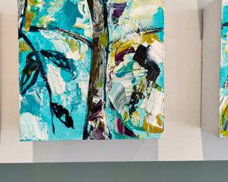 Fantastic modern artwork consisting of 50 artist signed individual oil on canvas from Atlanta dogwood festival. 