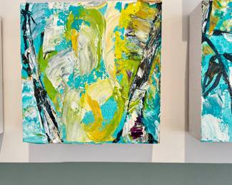 Fantastic modern artwork consisting of 50 artist signed individual oil on canvas from Atlanta dogwood festival. 