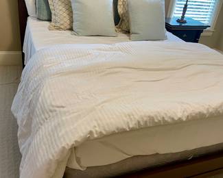 Padded leather style bed queen