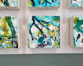 Fantastic modern artwork consisting of 50 artist signed individual oil on canvas from Atlanta dogwood festival. 
