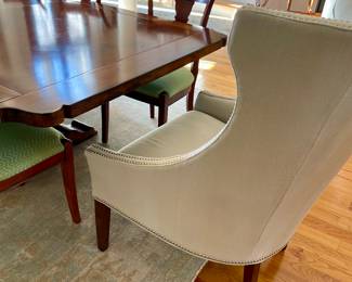 Grange Louis Phillippe Side Dining Room Chairs and Dining Room Table Grange Furniture, Oushak style carpet