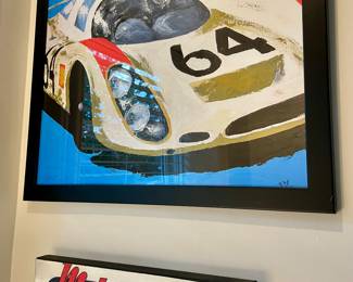 Racing picture hand painted