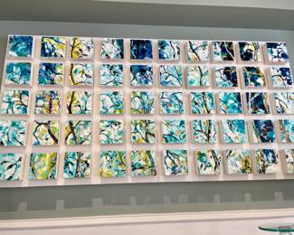 Fantastic modern artwork consisting of 50 artist signed individual oil on canvas from Atlanta dogwood festival. 
