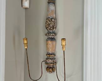 Italian wooden candle sconce 