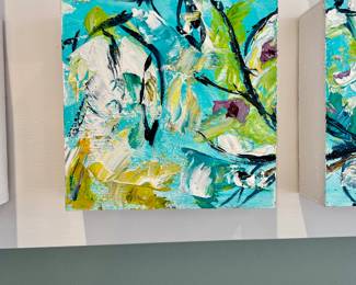 Fantastic modern artwork consisting of 50 artist signed individual oil on canvas from Atlanta dogwood festival. 