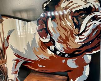 Vintage Mack Truck Bull Dog Porcelain Sign.