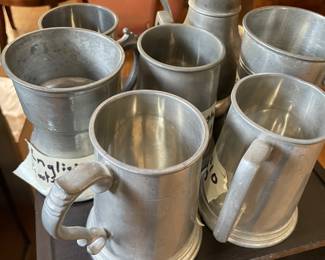 English pewter mugs