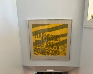“Harnesses The sun to power this” framed picture circa 1960