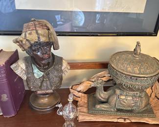 Blackamoor bust, camels