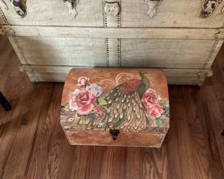 painted antique trunk