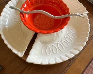 Marano glass snake, resting on a mid-century Lazy Susan