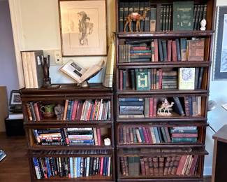 Globe Wernicke Barrister bookcases one six section, one three section, antique books, more camels
