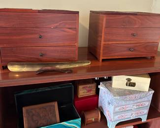 collection of jewelry boxes