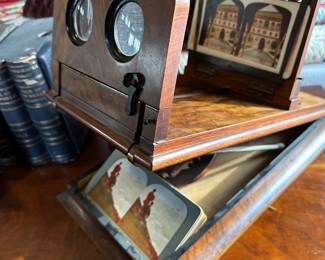 Victorian desktop Graphoscope, stereoscope, sterling viewer