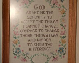 Cross stitch Serenity Prayer 