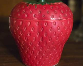 Ceramic strawberry jelly jar 