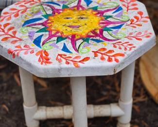 Funky handpainted outdoor table 