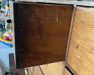 antique multi drawer oak cabinet, retail organizer display