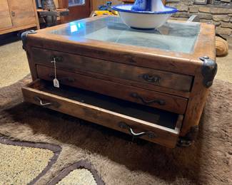 display top coffee table with drawers