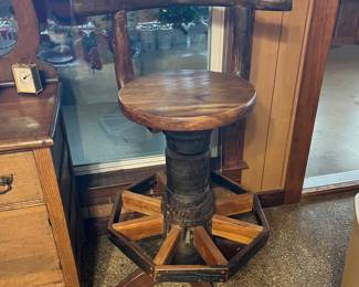 ox yoke and wagon wheel stool; two available