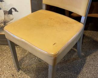 steel and nawgahyde side chair yellow