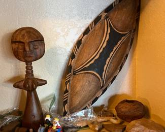 African carvings and fossils