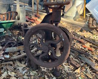 antique industrial iron implement tool