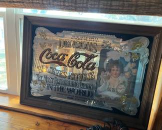 old coca-cola advertising mirror sign