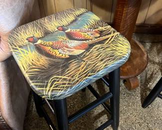 pheasant scene bar stool