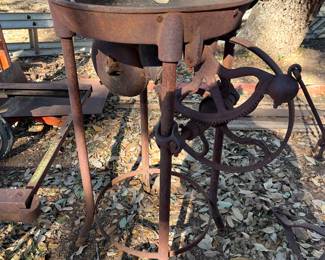 antique iron farm implement, great for plant stand