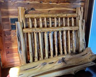 queen cedar bed frame, headboard, foot board