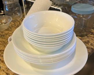 white dishes